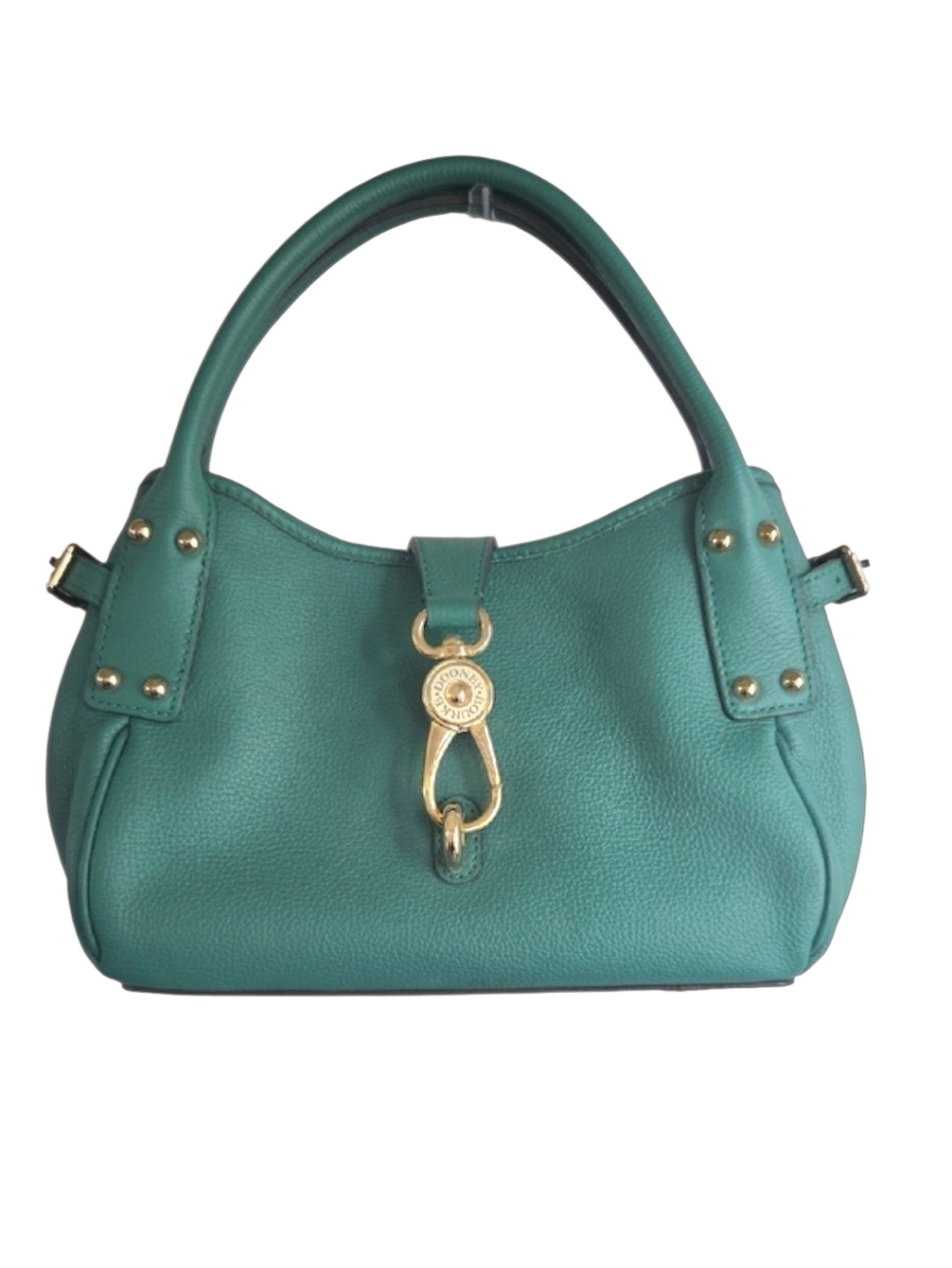 Dooney & Bourke Green Belvedere Peebled Leather     Logo Lock Satchel